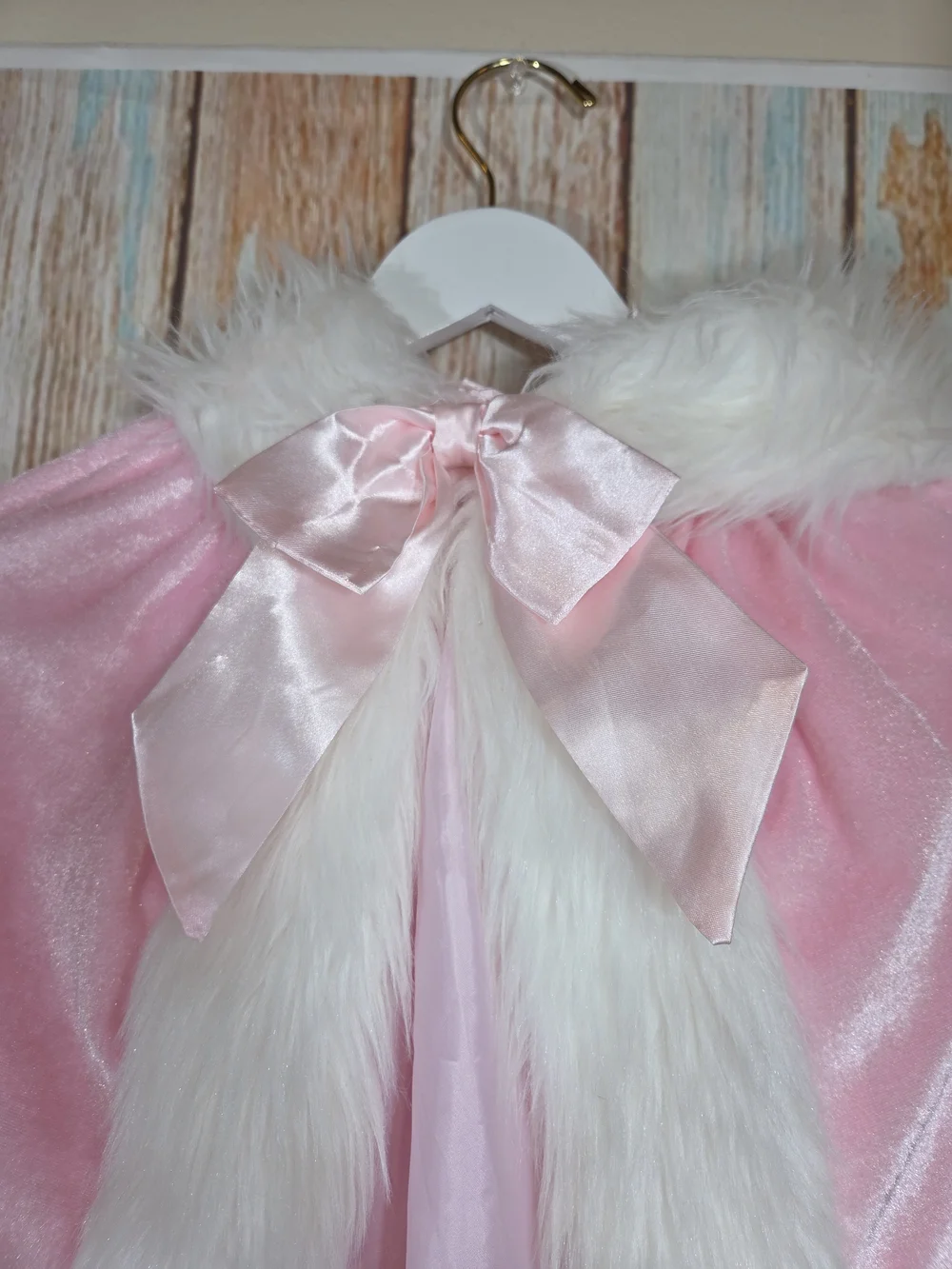 Pink Faux Fur Trim Cape Shawl Wrap Princess Costume Holiday Party Size 5